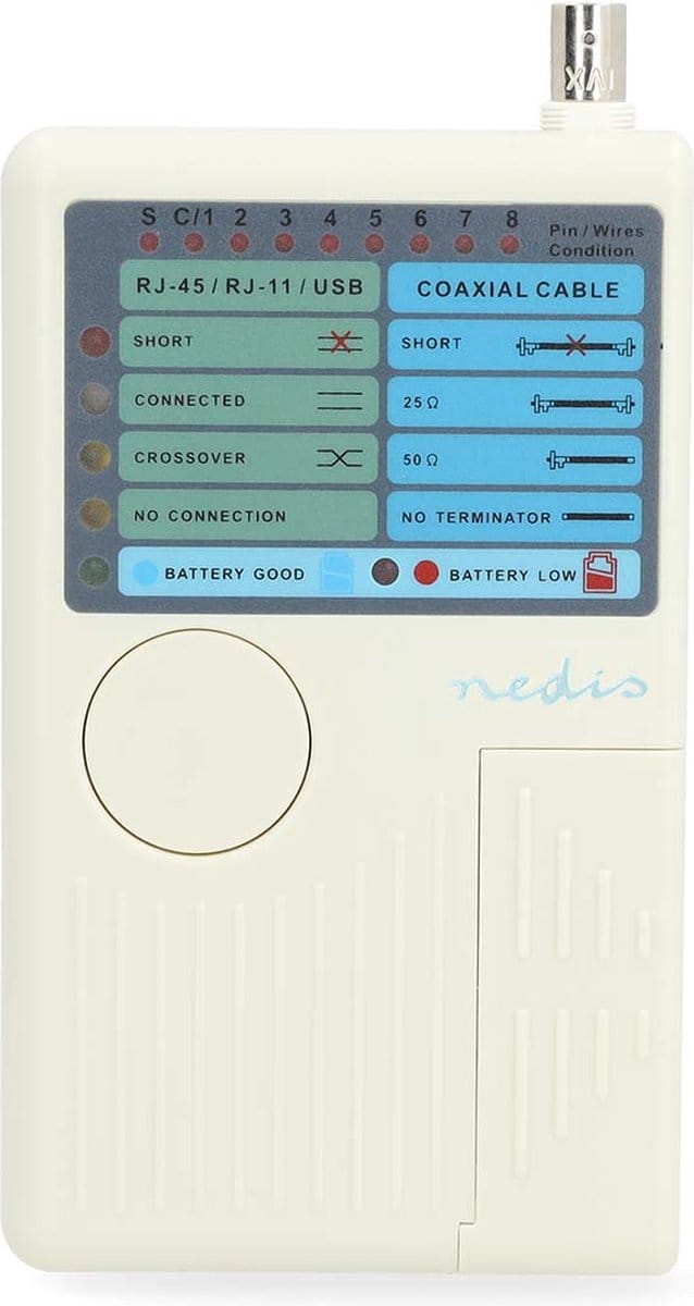 Nedis LAN Meet Instrument - Bedraad - 180 m - LED-indicator - Batterij Gevoed