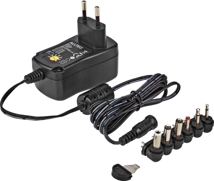 Universele Ac / Dc adapter - 1000mA - 1.8 meter - Zwart - Allteq