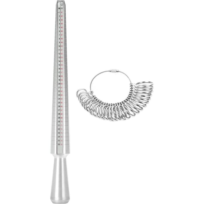 UK Maat Ringdoorn Stok Vingermaat Sizer Sieraden Meetgereedschap Set white