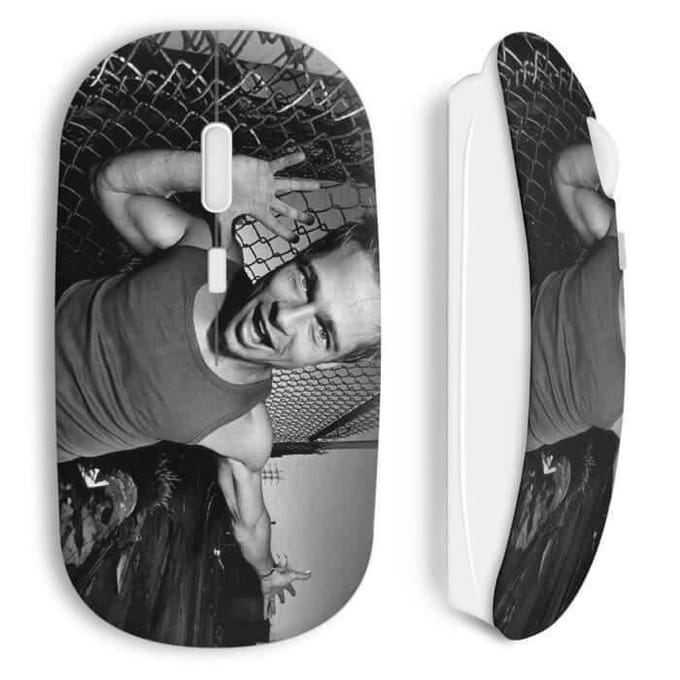 Souris Sans Fil - Brad Pitt - Fight Club - USB Wifi - Compatible Mac et PC - Blanc