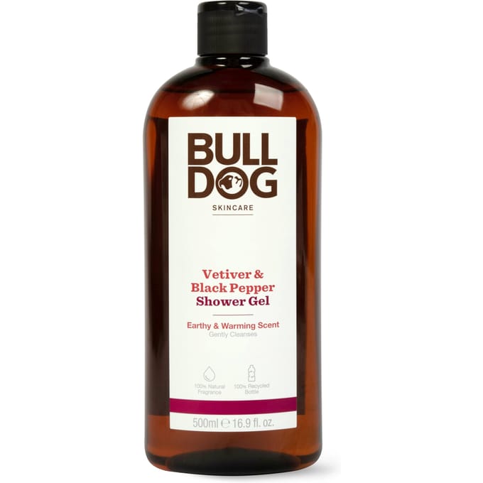 BULLDOG SKINCARE FOR MEN VETIVER & BLACK PEPPER SHOWER GEL DOUCHEGEL 500 ML