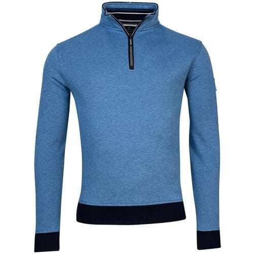 Baileys Trui Sweater Half Zip 2-Tone Oxford Doubleface Jacquard Interlock Cobalt / male