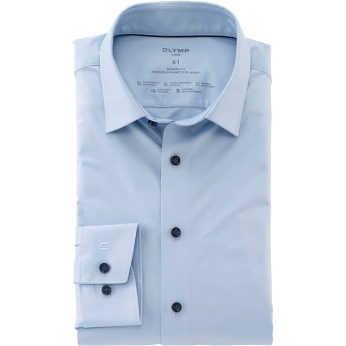 OLYMP Luxor 24/Seven Overhemd, Modern Fit, New Kent, Lichtblauw