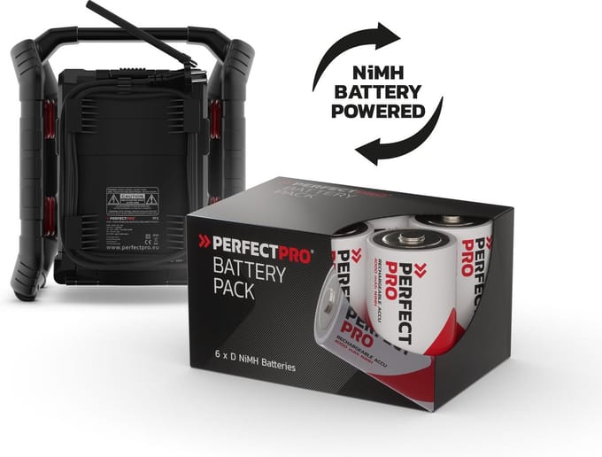 PerfectPro TEAMPLAYER Bouwplaats Radio - FM - DAB+ - Bluetooth - AUX - USB - Oplaadbaar - TP3