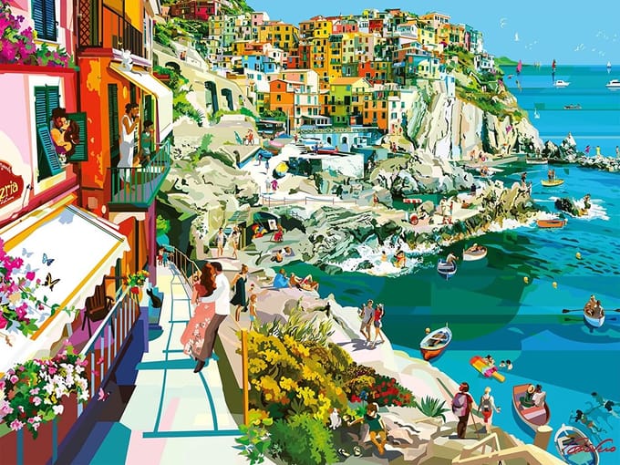 Ravensburger puzzel Romance in Cinque Terre - 1500 stukjes.