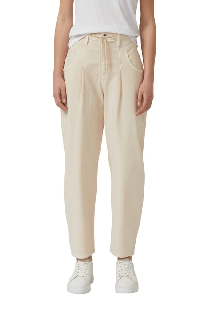 Enkel lengte gekleurde broek met taillekoord voor dames s.Oliver