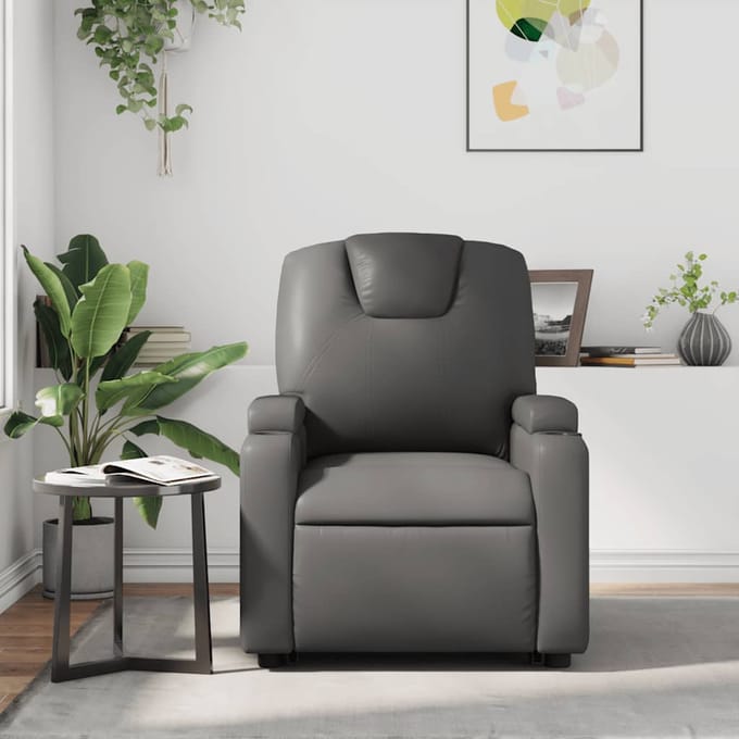 vidaXL - Fauteuil - verstelbaar - kunstleer - grijs