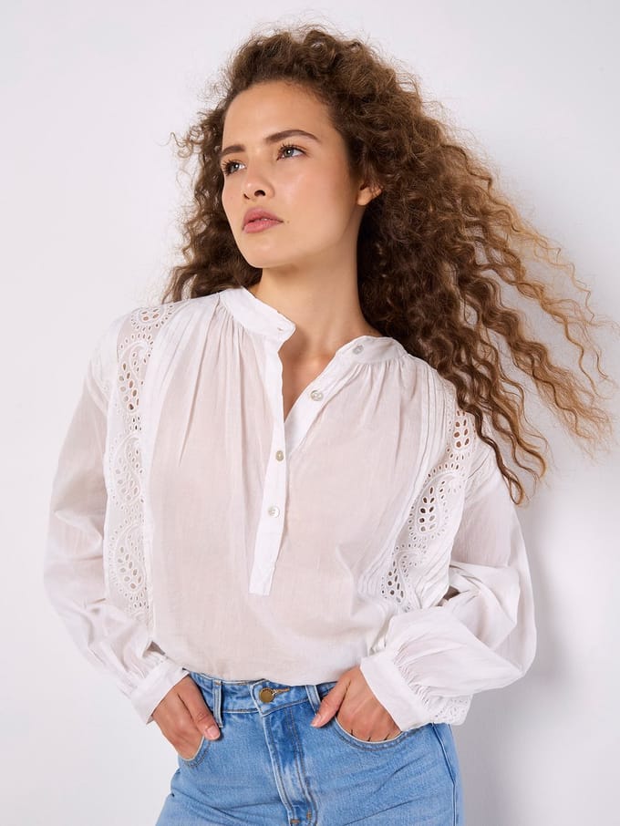 Broderie Lace Oversized Blouse