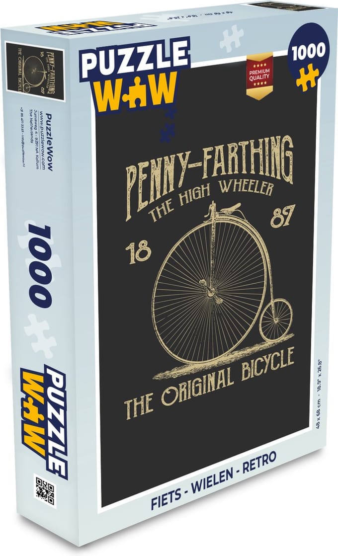 Puzzel Fiets - Wielen - Retro - Legpuzzel - Puzzel 1000 stukjes volwassenen
