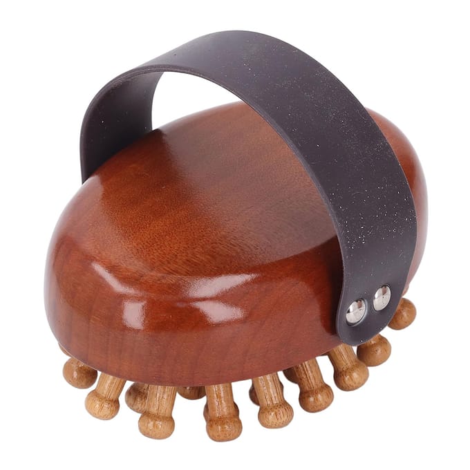 Massageborstel Ergonomisch Ontwerp Draagbaar Massager van Massief Hout Lichaamsborstel voor Thuis brown