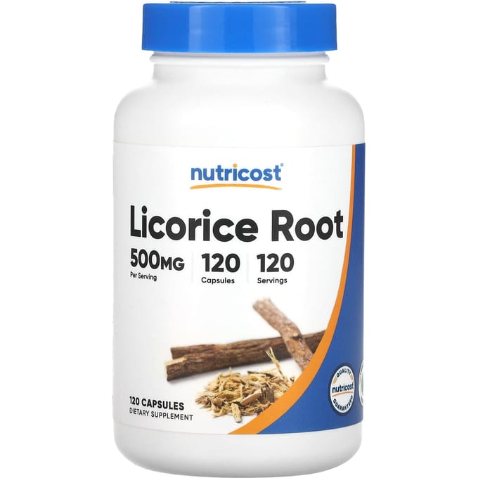 Nutricost, racine de réglisse, 500 mg, 120 capsules