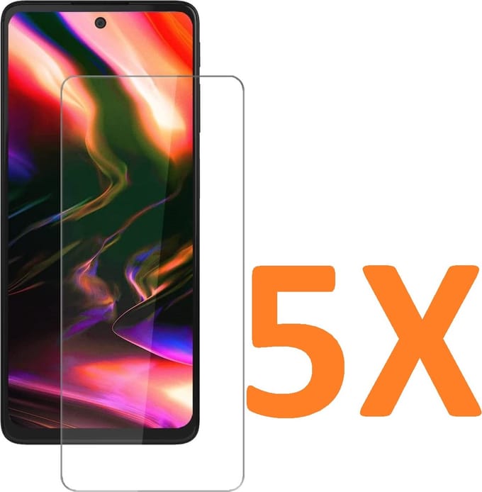Screenprotector Glas - Tempered Glass Screen Protector Geschikt voor: Motorola Moto G71 5G  - 5x