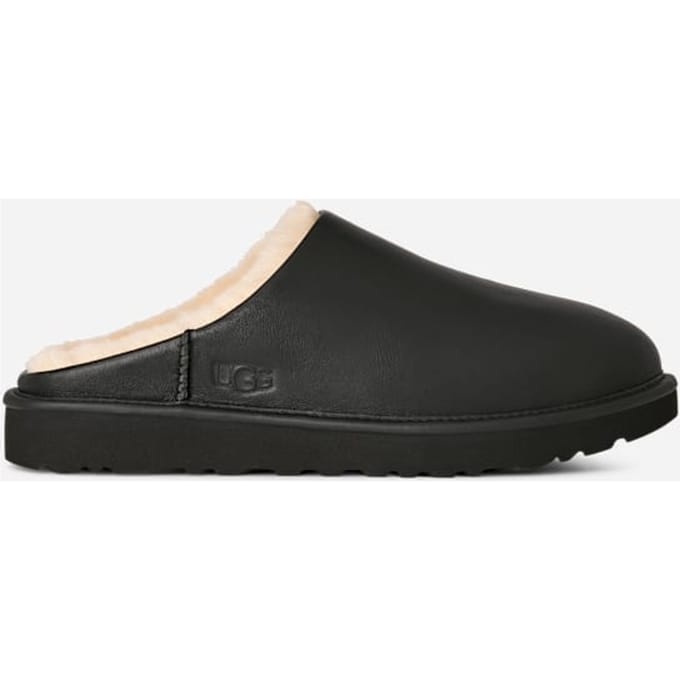 UGG® Classic Slip-On Noir for Men in Black, Leather/Polyester/Wool