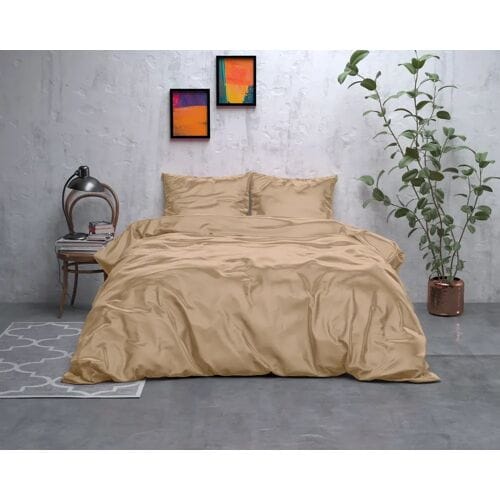 Sleeptime Dekbedovertrek Beauty Skin Care Taupe - Eenpersoons 140 x 200/220 cm + 1 kussensloop