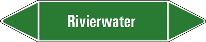 Rivierwater leidingmarkering op vel 126 x 26 mm - 5 per vel
