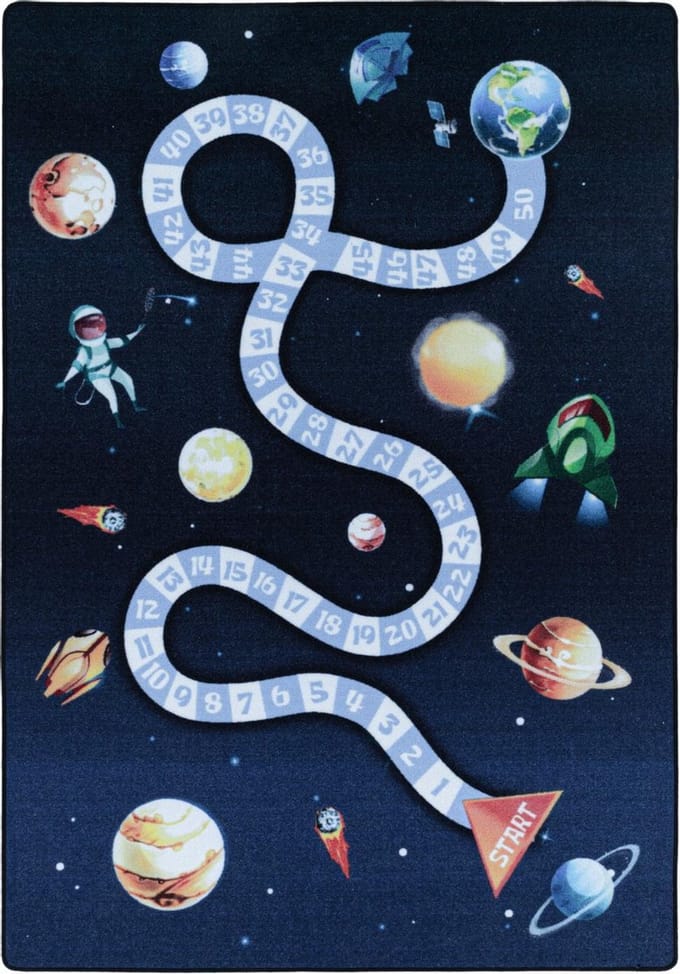 Vrolijk kinderkamer vloerkleed Play - Planets - 140x200 cm