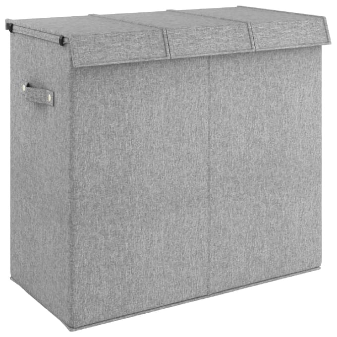 vidaXL - Wasmand - inklapbaar - 64,5x34,5x59 - cm - kunstlinnen - grijs