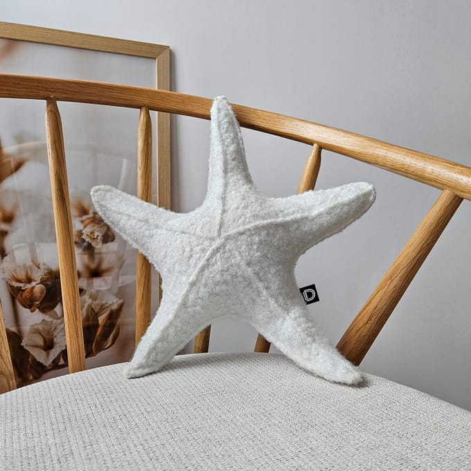 Decordruk Soft Loop - Vloerkussen - Kleine Stervorm - Wit