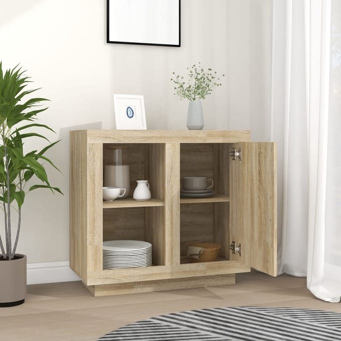 vidaXL - Dressoir - 80x40x75 - cm - sonoma - eikenkleurig