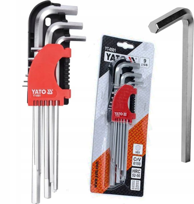 Yato Lange Inbussleutelset Inbus 1,5-10mm, 9 Delig