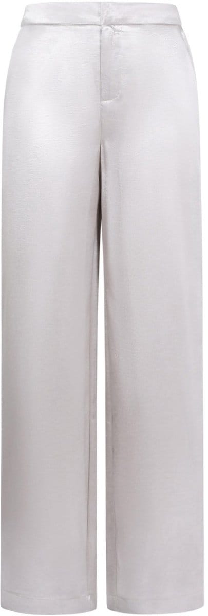 Comfortabele Geweven Polyester Damesbroek met Rechte Pijpen - Gebroken Wit - Maat S