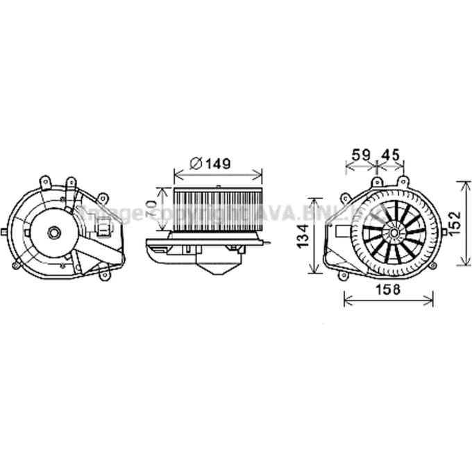 Elektromotor, interieurventilator AVA COOLING VN8352