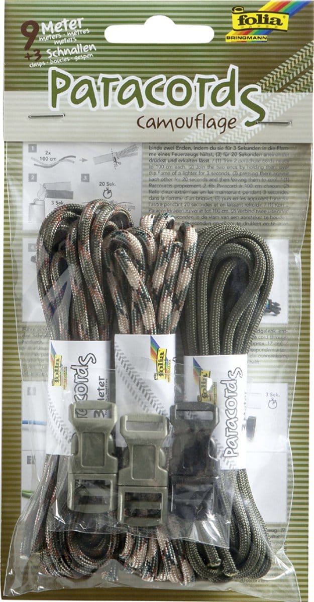 Camouflage paracordset, gekleurd gesorteerd
