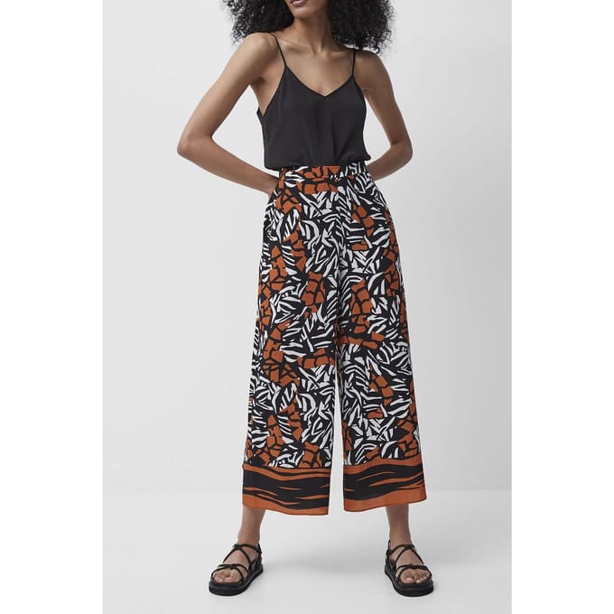 French Connection Afara Drape Culottes Black Multi Taglia: 16 | Pantaloni Outlet | Donna | Nero