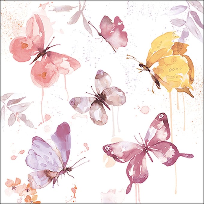 Ambiente - Lunch servetten - Butterfly Collection Rose