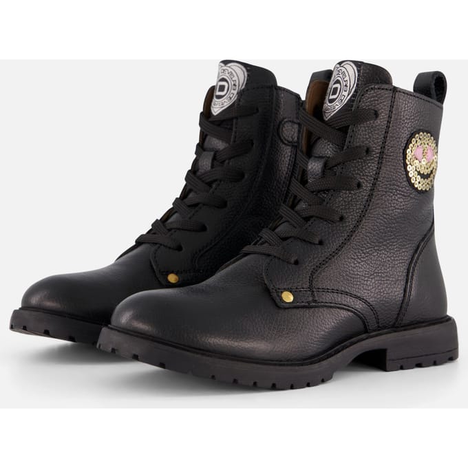 Develab Develab Smiley Veterboots zwart Leer