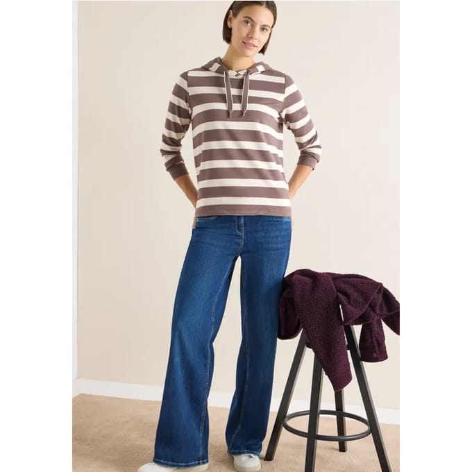 Gestreept shirt met capuchon