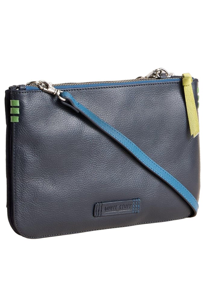 White Stuff Connie Double Pouch Crossbody Blue Multi Taglia: OS | Borse a tracolla Outlet | Donna | Blu