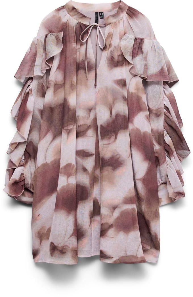 VERO MODA - VMSABRINA LS RUFFLE DRESS WVN EXP - Dames - Mini jurken