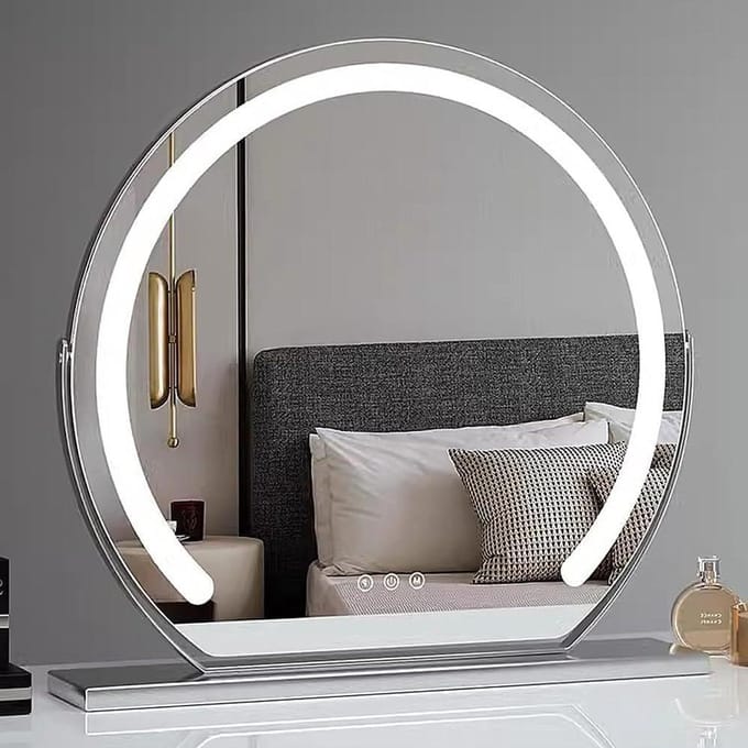 Kaptafel Spiegel - Make-up spiegel - Perfecte Make-up - 360 Graden Rotatie - 38 CM - Zilver