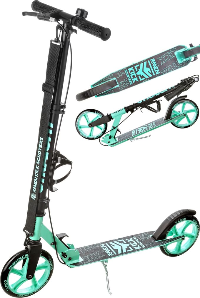 RAVEN Straight Mintgroen 200mm met rem, bel en bidonhouder
