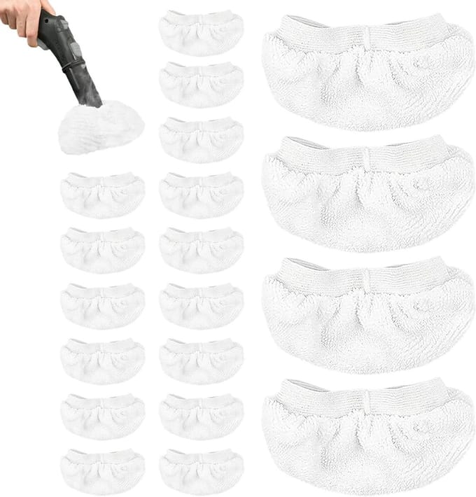 Set van 20 Herbruikbare Stoommop Pads, Microvezel Vervangdoeken voor Handheld Stoomreinigers, Accessoires voor Efficiënt Stoomreinigen