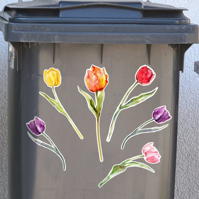 Containerstickers bloemen – tulpen – klikostickers
