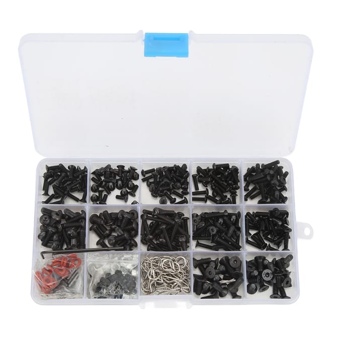 522 Stuks RC Schroefset Meerdere Maten Hoge Hardheid Heldere Draad Schroeven Assortimentset met Opbergdoos