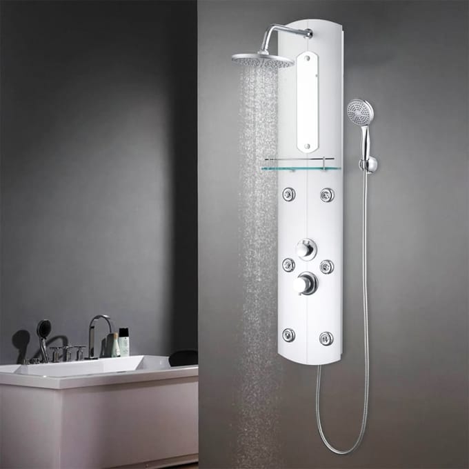 Vidaxl Douchepaneel, 25 X 43 X 120 Cm, Zilver