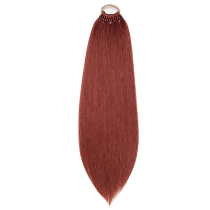 Queue de cheval synthétique lisse de 61 cm avec élastique, résistante à la chaleur, pour femme #8 brown