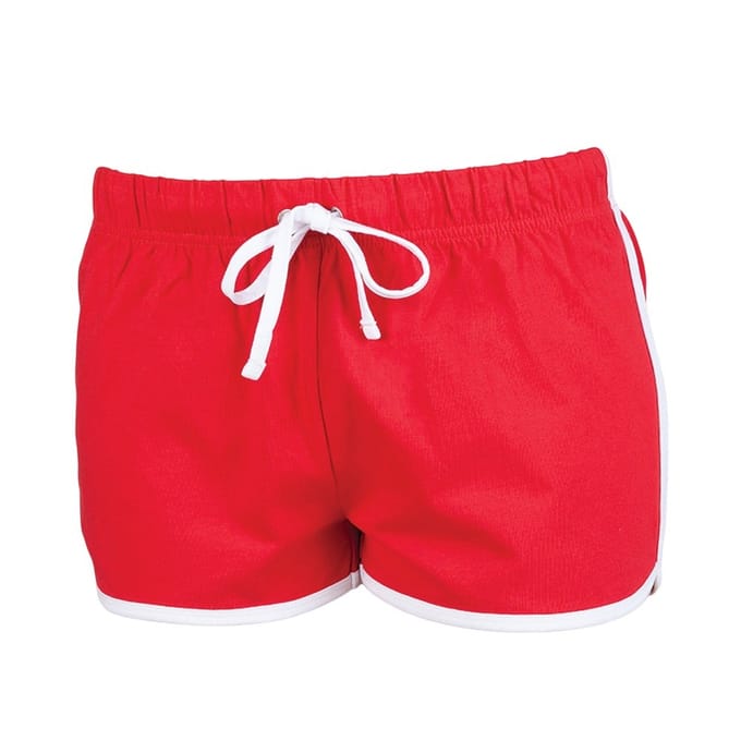 SF Women Dames/dames Retro Shorts (Rood/Wit)