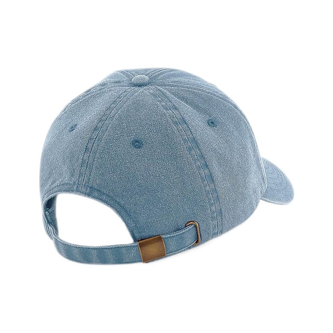 Beechfield Unisex Laag Profiel Vintage Denim-Look Cap (Vintage Licht Denim)