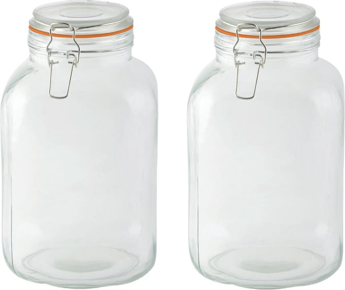 Esschert Design Weckpot - 1x - 3L - glas - D15 x 24 cm - voorraadpot - beugelsluiting