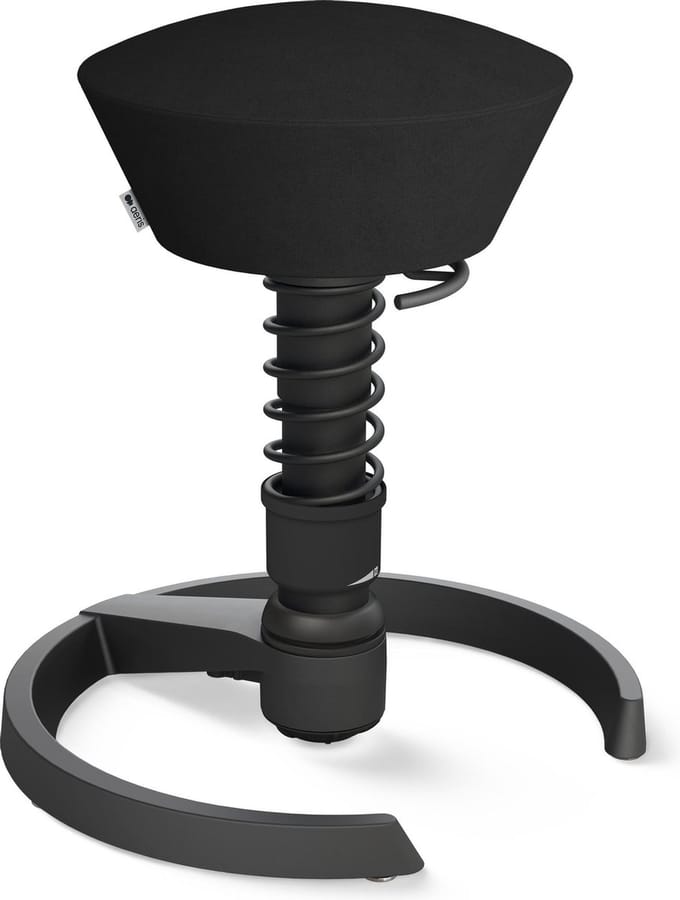 Aeris swopper - ergonomische kruk - glijdoppen - microvezel - zwart