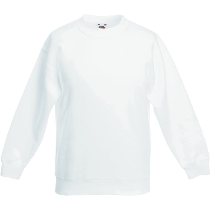 Fruit Of The Loom Kinder Unisex Premium 70/30 Sweatshirt (Wit)