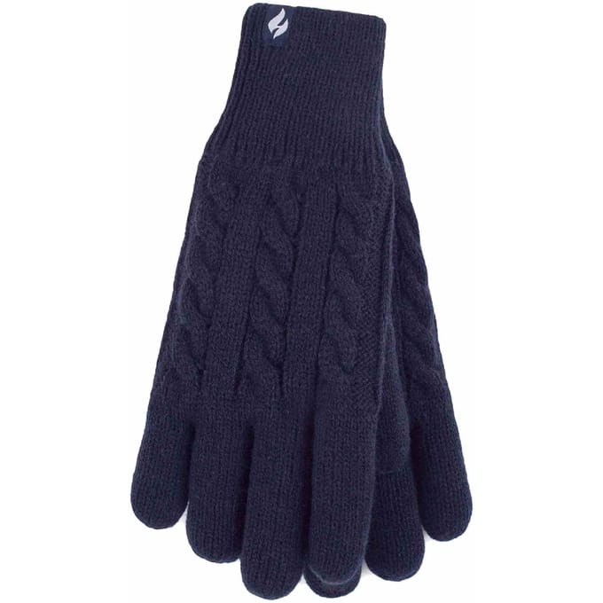 Dames Kabelgebreide 2.3 Tog Fleece gevoerde Thermische Winterhandschoenen