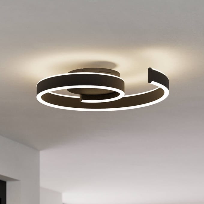 EGLO connect.z Andabaia-Z Smart Plafondlamp - 46.5 cm - Zwart/Wit - Instelbaar wit licht - Dimbaar - Zigbee