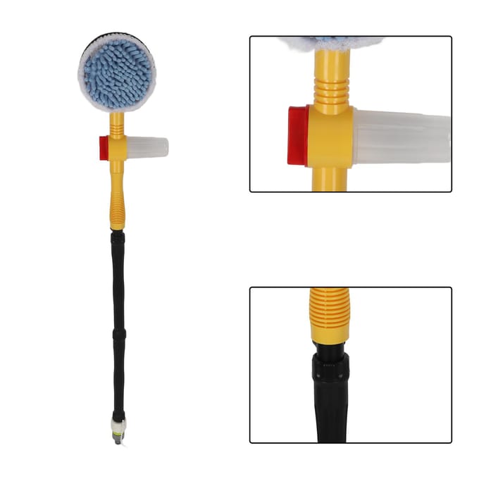 Hogedruk Roterende Autowasborstel Reiniging Wassen Spons Tool black