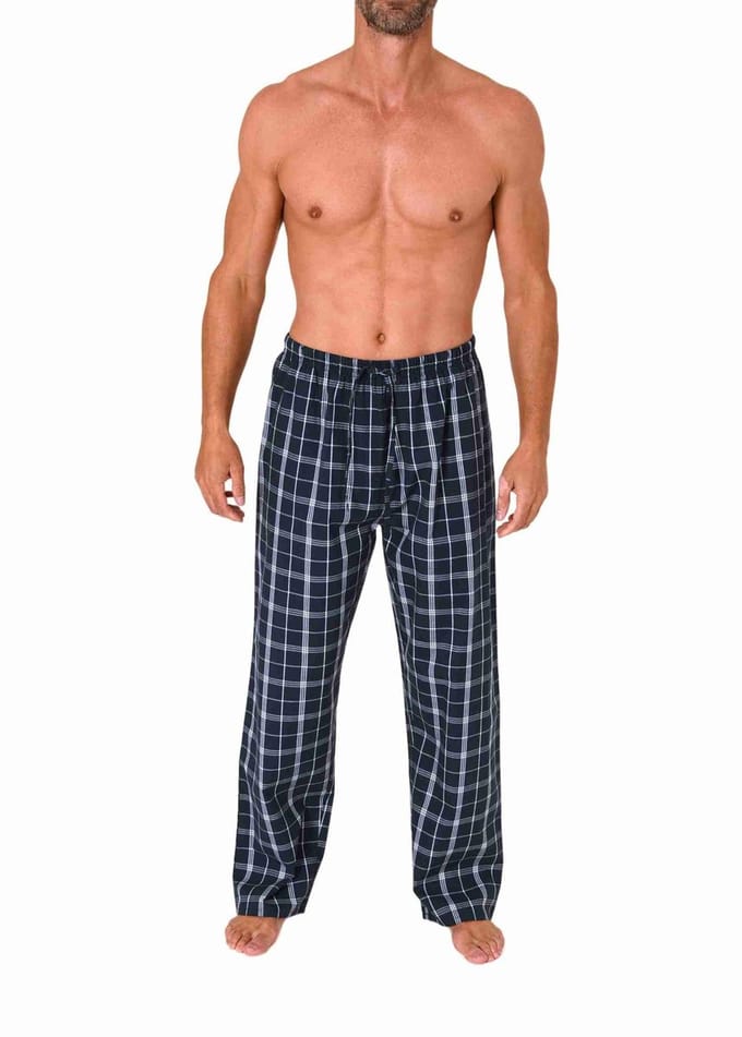 Normann herenpyjamabroek Lang geruite katoenen slaapbroek voor mannen