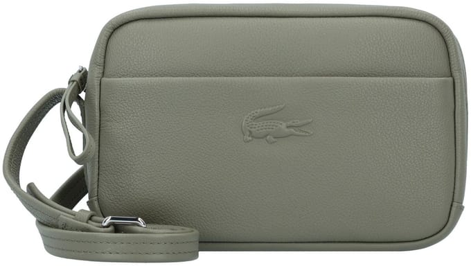 LACOSTE Leren Schoudertas City Court Crossover Bag Kaki